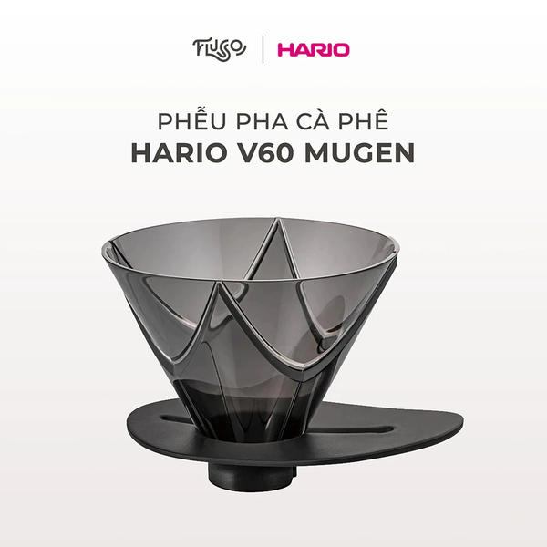  Phễu Pha Cà Phê HARIO V60 Mugen - V60 One Pour Dripper Mugen VDMU-02-TB 