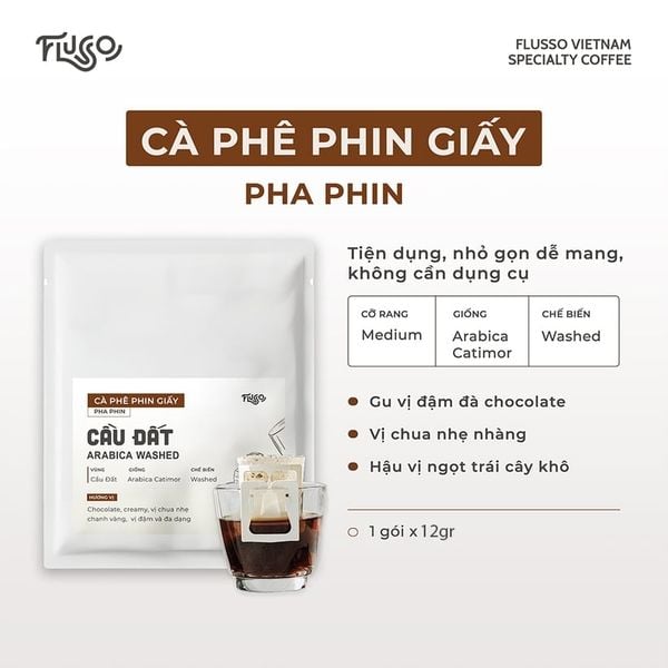  Gói Cà Phê Phin Lọc Giấy Arabica, Robusta Vị pha Phin 
