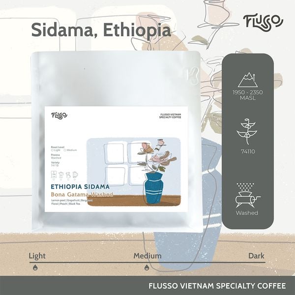  Cà phê Specialty Ethiopia Sidama Bona Gatama Washed 