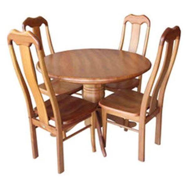  BỘ BÀN TRÒN 1M + 4 GHẾ ĐẦU BÒ 