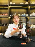  Cặp Đèn Thờ Gỗ Mun Hoa Cao Cấp 