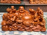  Dilặc ngũ phúc để bàn  Gỗ hương đá liền khối Đục sắc nét mặt hoan hỉ 