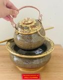  Điếu Bát Men Hỏa Biến Bọc Đồng Chính Hãng Bát Tràng BKCEVN-8034 
