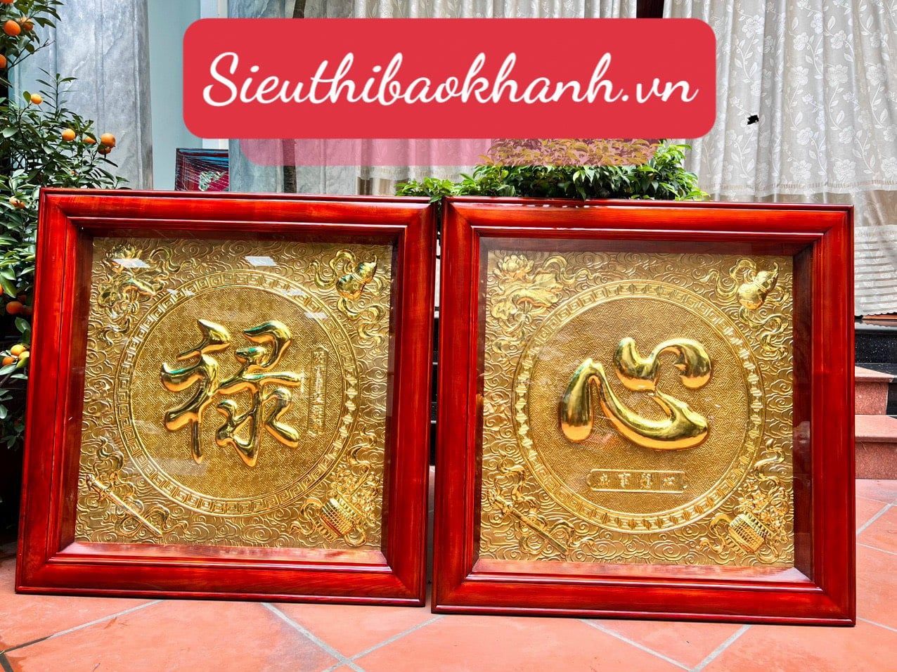  TRANH CHỮ ĐỒNG DÁT VÀNG 