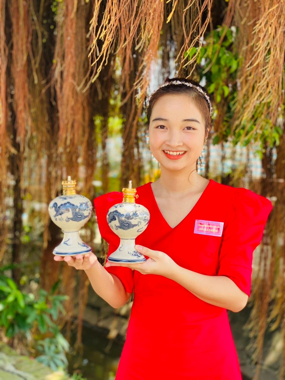  Cặp Đèn Dầu Thờ Nhất Long Cao Cấp Xuất Xứ Bát Tràng 