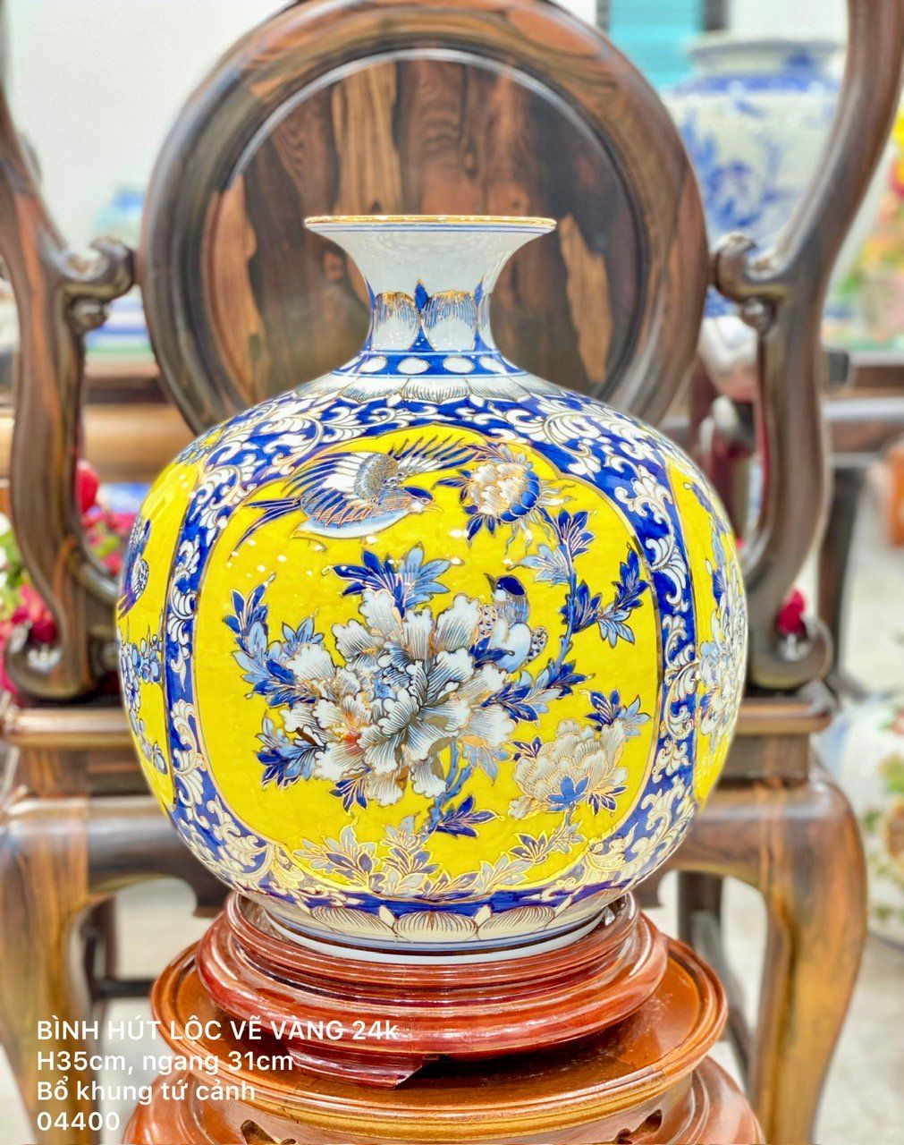  BÌNH HÚT TÀI LỘC VẼ VÀNG TỨ CẢNH 