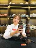  Cặp Đèn Thờ Gỗ Mun Hoa Cao Cấp 