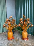  Bình hoa sen gỗ ngọc am 19 cành 