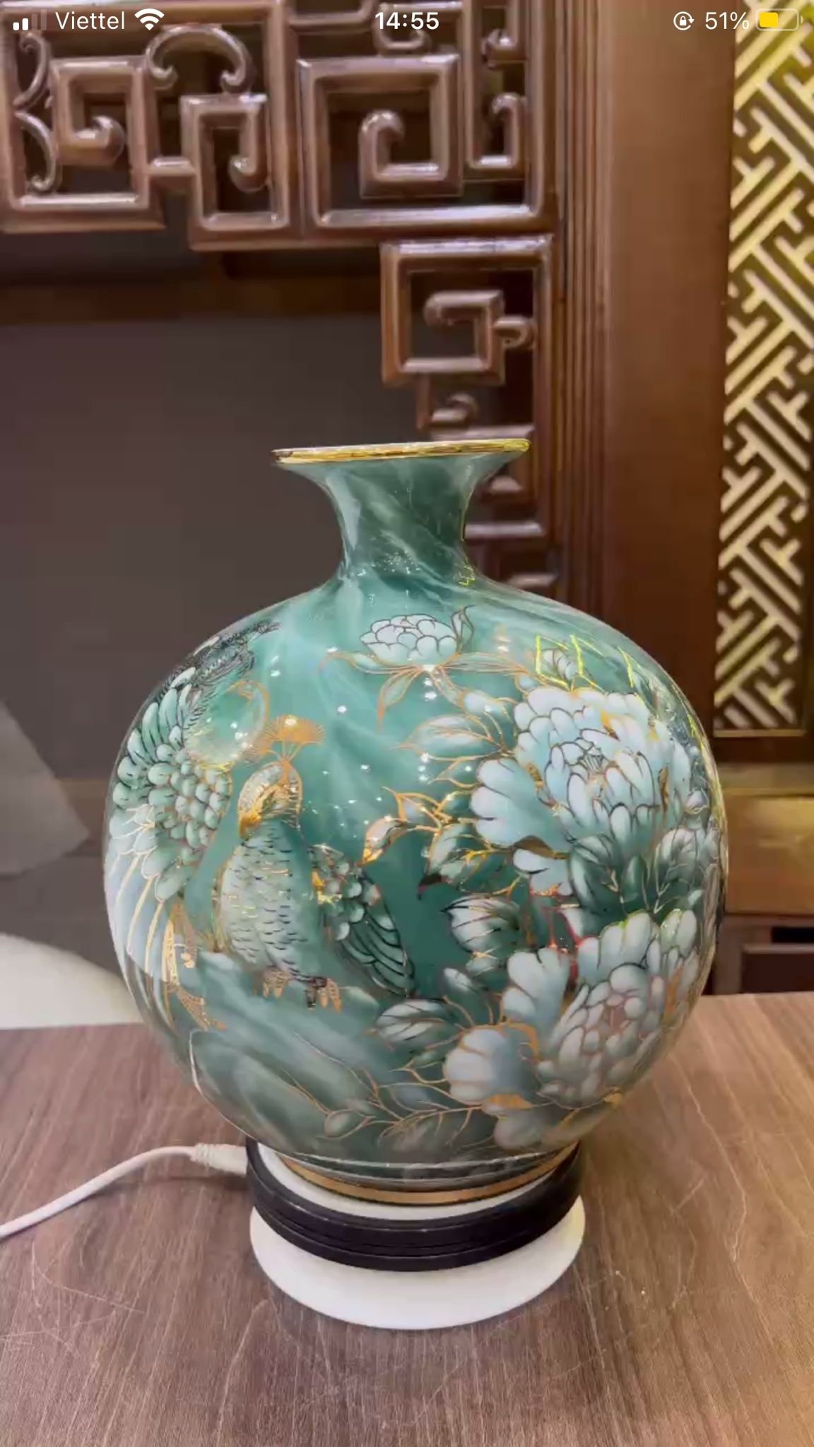  Bình hút lộc vẽ vàng cao cấp 