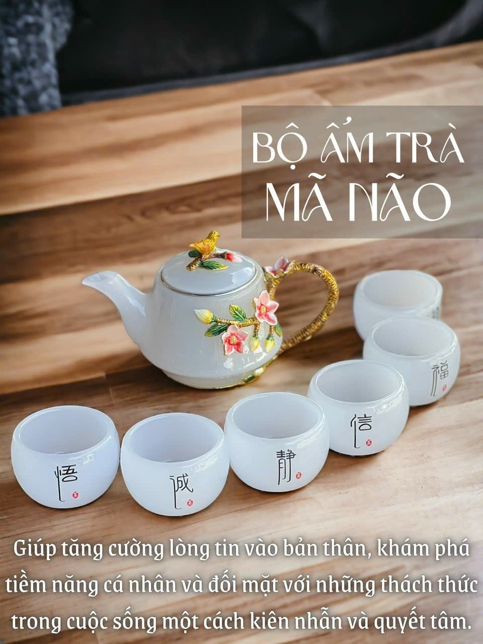  BỘ ẤM CHÉN MÃ NÃO 