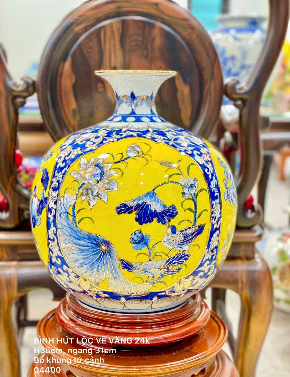  BÌNH HÚT TÀI LỘC VẼ VÀNG TỨ CẢNH 