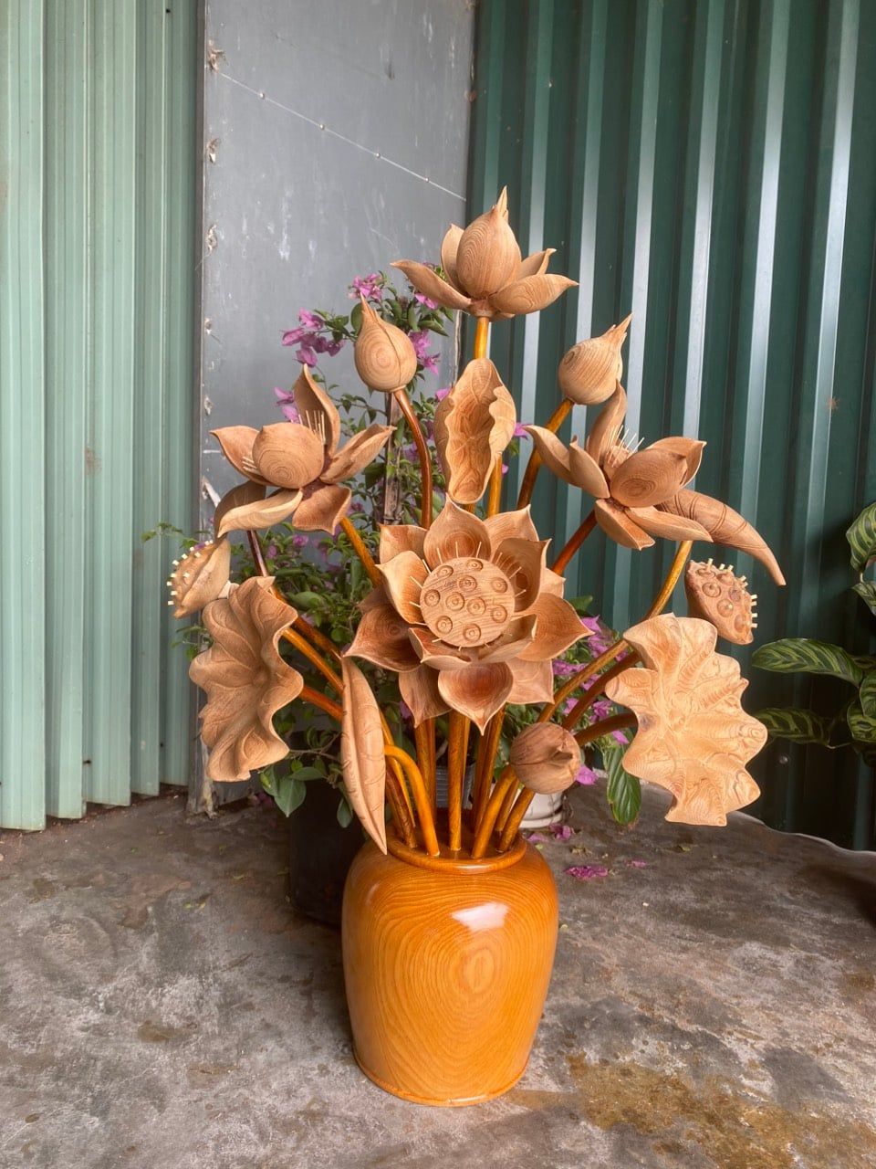  Bình hoa sen gỗ ngọc am 