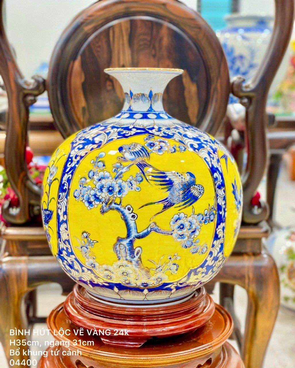  BÌNH HÚT TÀI LỘC VẼ VÀNG TỨ CẢNH 