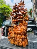  DiLạc Ngũ Phúc Ngồi Gốc Đào Gỗ Hương Ta Liền Khối 