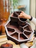  Hộp đựng bánh kẹo gỗ trắc 9 ngăn hàng mộng tàu sịn 