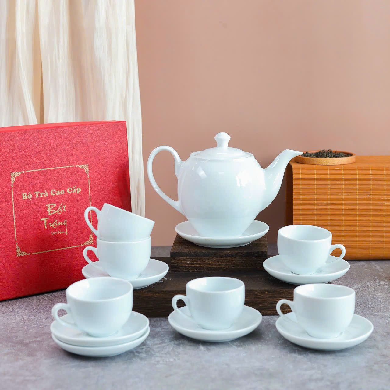 BỘ ẤM CHÉN GỐM SỨ CAO CẤP PHONG CÁCH HIỆN ĐẠI SANG TRỌNG TINH XẢO