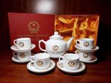  Bộ ấm chén in logo Văn Phòng Chính Phủ vẽ vàng 24k 