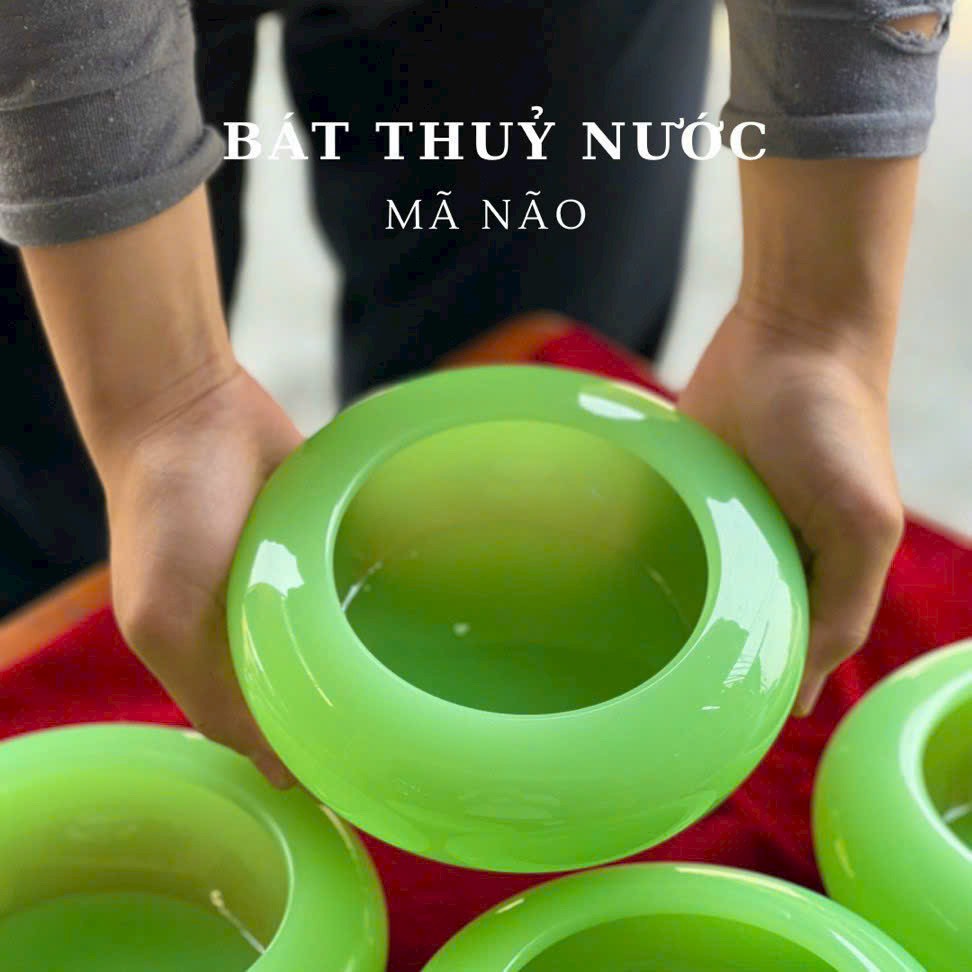  Bát Thuỷ Nước Thờ Thần Tài Đá Mã Não Cao Cấp  ĐK 16cm 