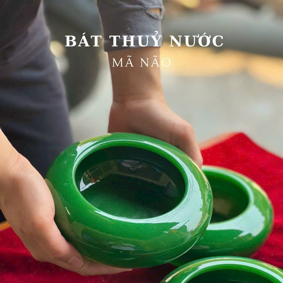  Bát Thuỷ Nước Thờ Thần Tài Đá Mã Não Cao Cấp  ĐK 16cm 