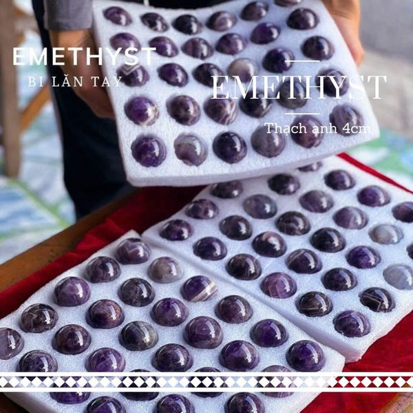  Bi Lăn Tay Đá Thạch Anh Tím Tự Nhiên 4cm 
