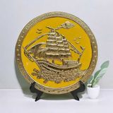  Tranh đĩa gốm sứ thuận buồm xuôi gió  BKCECN-9104 