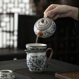  Bộ ấm chén hoa lam kín mật BKCECN-9244 