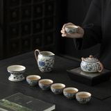  Bộ ấm chén hoa lam kín mật BKCECN-9244 