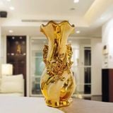  Bình gốm dát vàng dáng xoắn 3D BKCECN-9245 