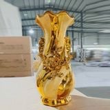  Bình gốm dát vàng dáng xoắn 3D BKCECN-9245 