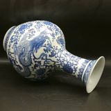  Bình gốm Song Long Xuyên Hoa men lam xanh BKCECN-9239 