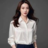  Áo sơ mi lụa satin axetat cao cấp BKFAVN-9036 