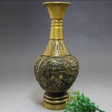  Lọ hoa đồng vàng chạm rồng BKMECN-9141 