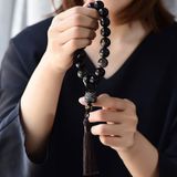  Chuỗi 18 hạt đá đen đầu Kỳ Lân bạc BKSTCN-9180 