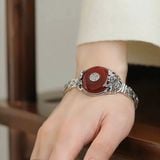  Vòng tay bạc 925 hoa mẫu đơn BKSTCN-9204 