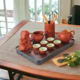  Bộ Ấm Trà Tử Sa Đỏ Hoa Phù Dung – Nghệ Thuật Trà Đạo & Quà Tặng Cao Cấp BKCEVN-8070 