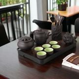  Bộ Ấm Trà Tử Sa Đỏ Hoa Phù Dung – Nghệ Thuật Trà Đạo & Quà Tặng Cao Cấp BKCEVN-8070 