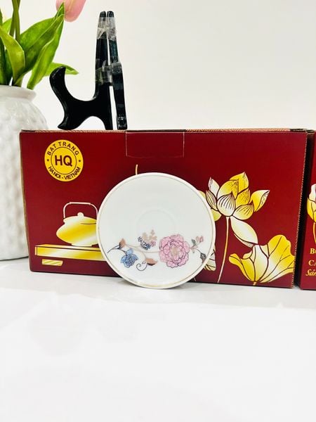  [In theo yêu cầu] Bộ ấm chén Bát Tràng dáng Minh Long vẽ hoa hồng BKCE-000720VN-0035 