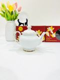  Bộ Ấm Chén Bát Tràng Trắng Trơn Dáng Lượn Ly Dung Tích 600ml 