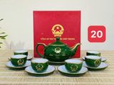  Bộ Ấm Chén Bát Tràng In Logo Kỉ Niệm Cao Cấp 