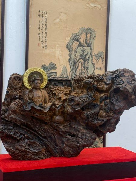  [SIÊU PHẨM] Tượng Gỗ  Nhất Tâm Bái Phật Gỗ Bách Xanh Mộc Châu 