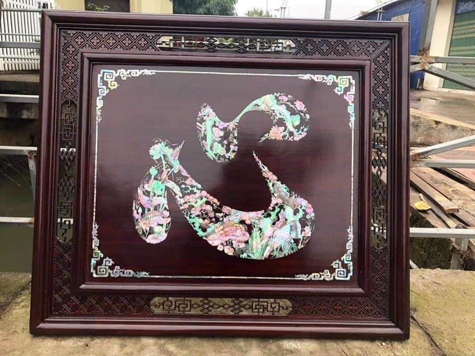  Tranh Gụ Treo Tường Chữ Tâm Khảm Ốc Cao Cấp 