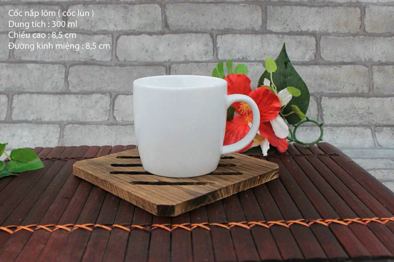  Cốc Sứ Trắng Bát Tràng Cao Cấp + Nắp+ In Chữ + Hộp Giấy + Hộp Xi Siêu Đẹp và Đa Dạng Mẫu Mã 