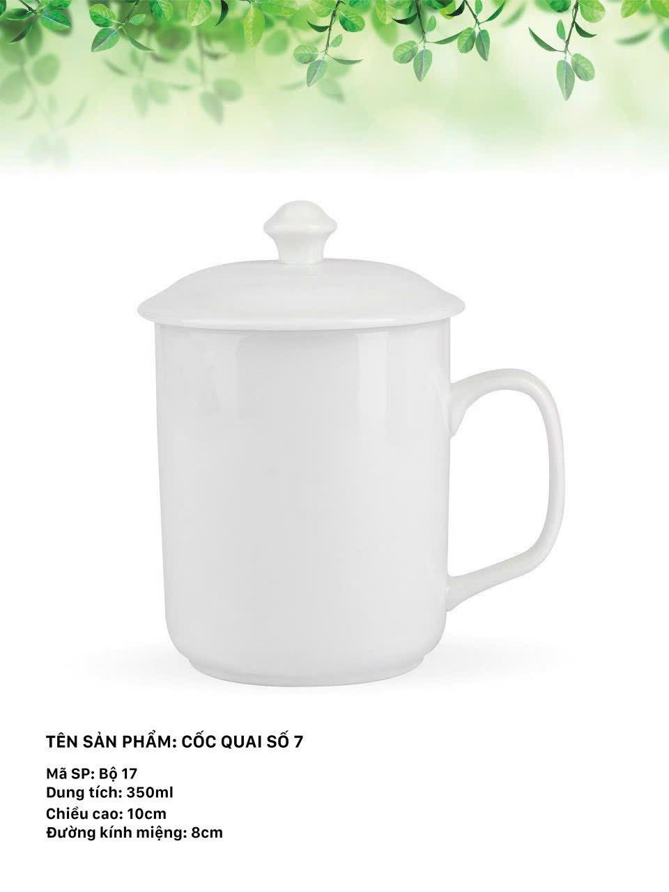  Cốc Sứ Trắng Bát Tràng Cao Cấp + Nắp+ In Chữ + Hộp Giấy + Hộp Xi Siêu Đẹp và Đa Dạng Mẫu Mã 