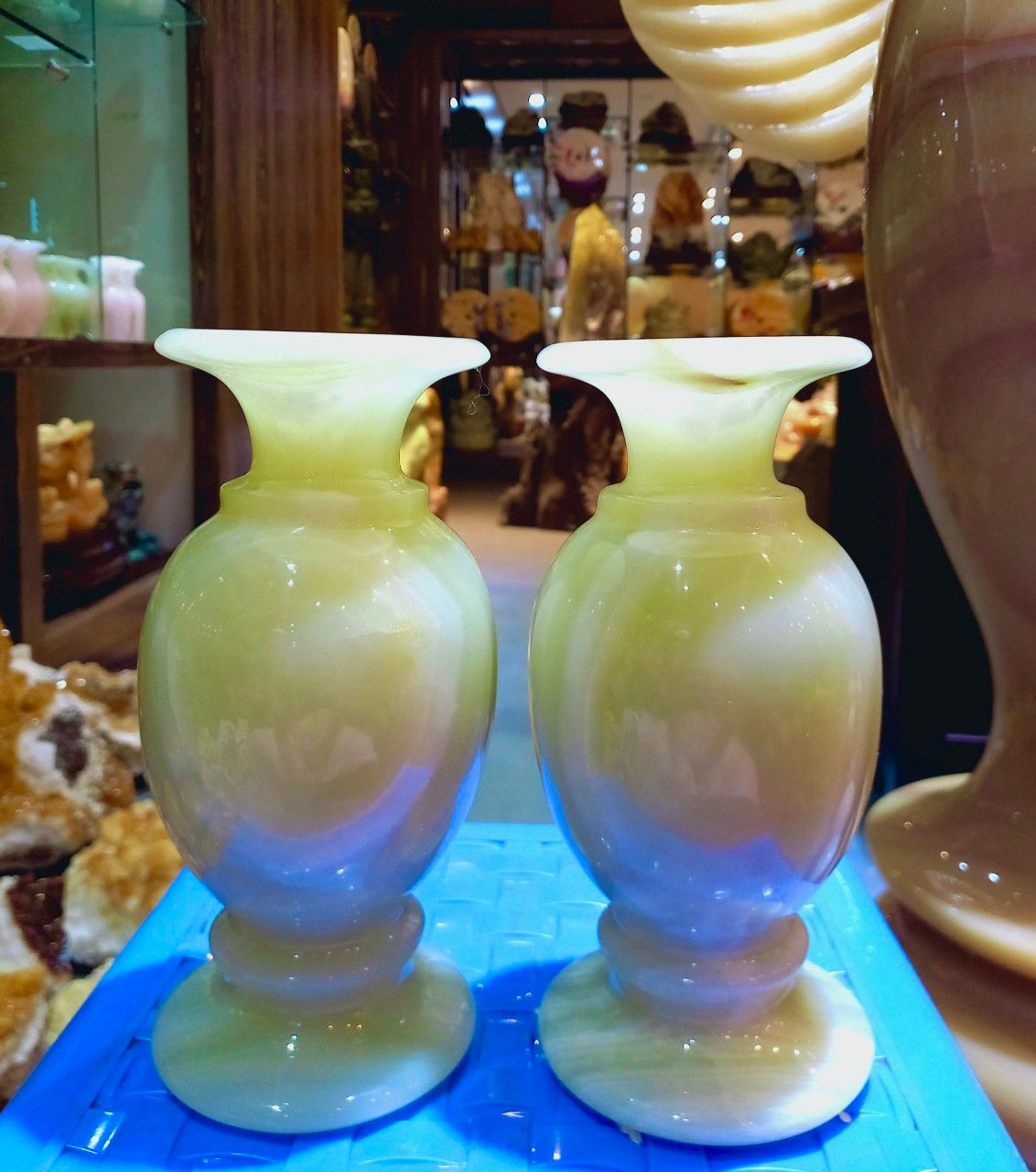  Cặp lục bình thu hút tài lộc ngọc onyx xanh. Giá 