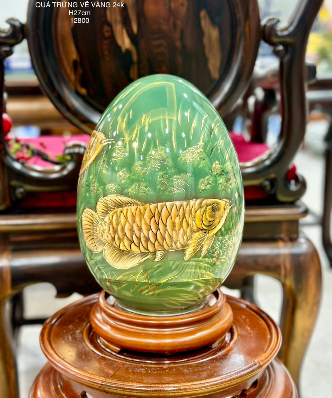  TRỨNG PHONG THỦY TÀI LỘC CÁ KIM LONG 