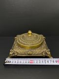  Gạt Tàn Thuốc Lá Vuông Bằng Đồng Vàng Phong Cách Châu Âu Cổ Điển Cao 12cm 