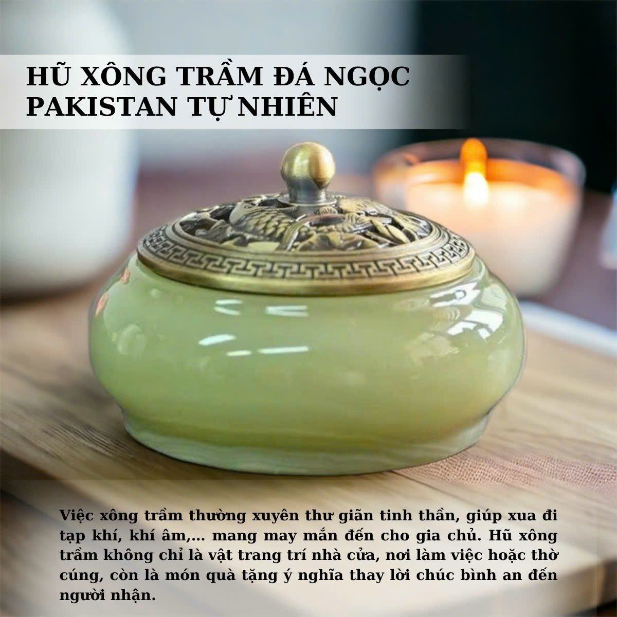  Hũ Xông Trầm Hương Đá Ngọc Pakistan Tự Nhiên 6cm 