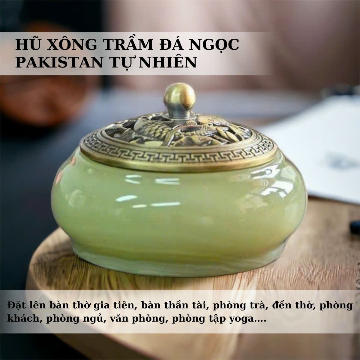  Hũ Xông Trầm Hương Đá Ngọc Pakistan Tự Nhiên 6cm 