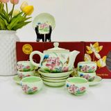 Bộ ấm chén chum ngọc hoa vàng kim BKCEVN-9042 