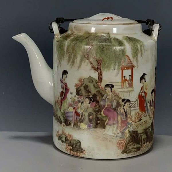  Ấm trà pastel dân gian cổ BKCEVN-9053 